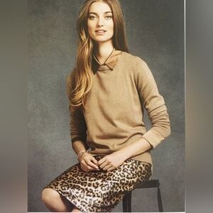 Worth New York Gold Sequin Leopard Print Slim Skirt Size 6